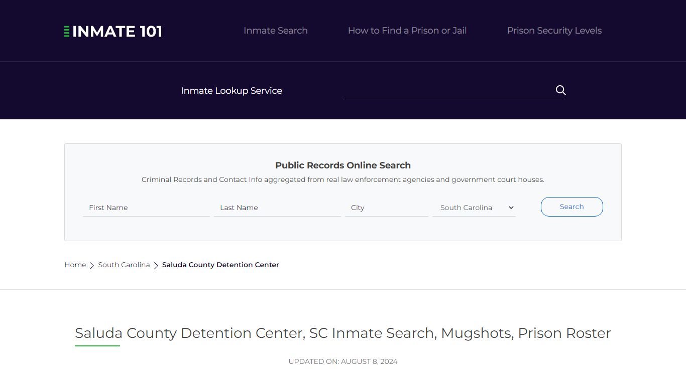 Saluda County Detention Center, SC Inmate Search, Mugshots, Prison ...