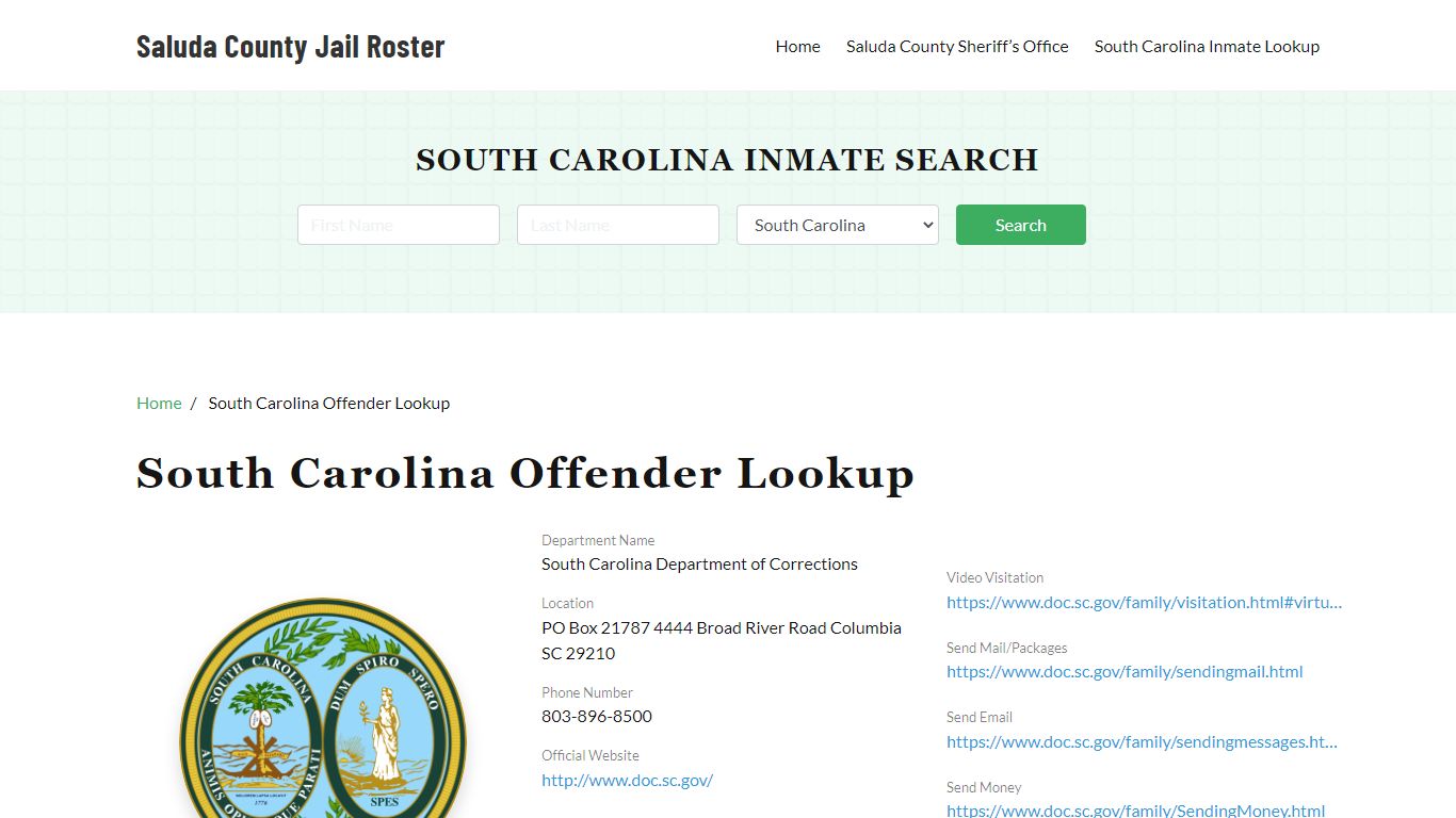 South Carolina Inmate Search, Jail Rosters - Saluda County Jail