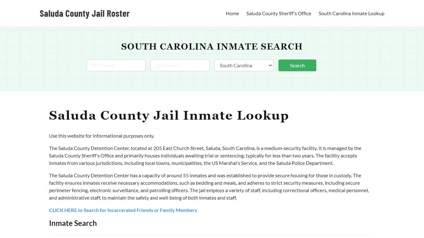 Saluda County Jail Roster Lookup, SC, Inmate Search