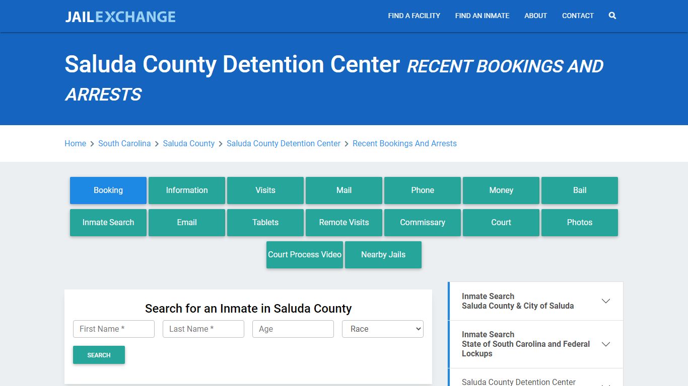 Saluda County Detention Center Recent Bookings And Arrests - Jail Exchange