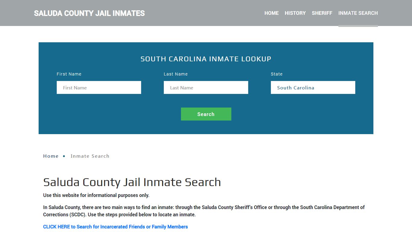 Saluda County, SC Detainee Lookup