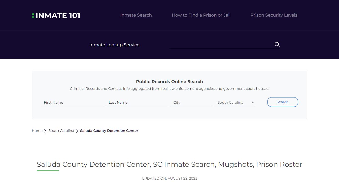 Saluda County Detention Center, SC Inmate Search, Mugshots, Prison ...